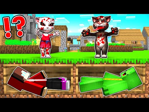 SHOCKING!! TALKING TOM and ANGELA.EXE bury JJ and Mikey ALIVE in Minecraft!! 😱