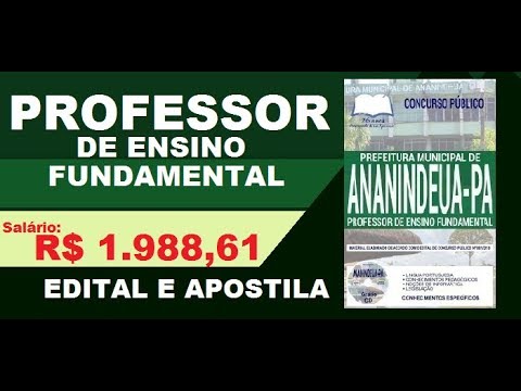 Baixar Edital Apostila Concurso Prefeitura de Ananindeua PA 2019 Professor de Ensino Fundamental