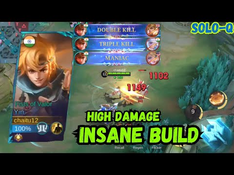 MANIAC + Non-Stop Legendary ~ Yin Insane Damage Build || MLBB - Mobile Legends 2025 Game
