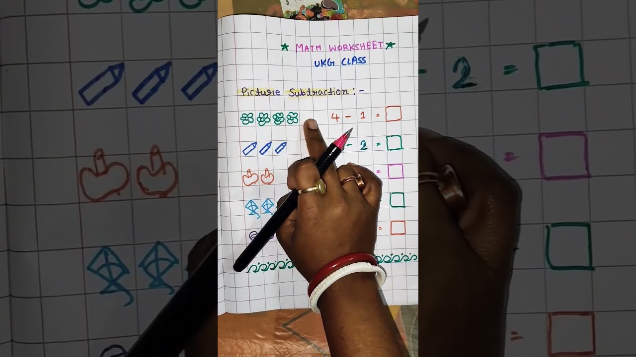 Picture Subtraction|#ukg #subtraction