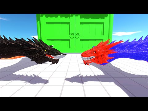 DEATH RUN vs BATMAN DRAGON vs SPIDERMAN DRAGON DINOSAURS FIGHTING - Animal Revolt Battle Simulator