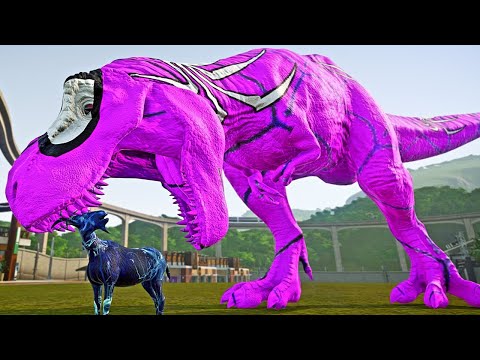 Tyrannosaurus Rex Colorful VS Spiderman Indoraptor & I-Rex - Jurassic World Evolution Dino Fighting!