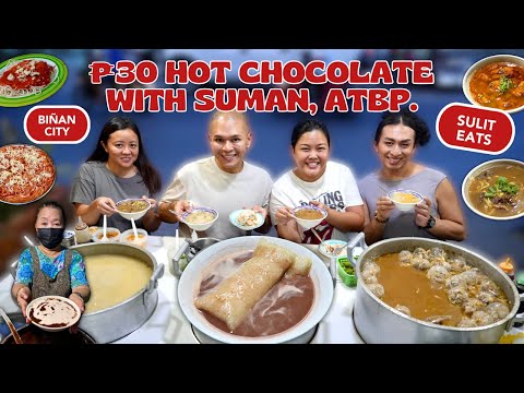 ₱30 HOT CHOCOLATE WITH SUMAN, ₱35 CREAMY SOPAS, CHAMPORADO, ATBP. | Sulit Eats in Biñan | Chef RV