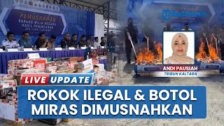 Bea Cukai Tarakan Musnahkan Rokok Ilegal dan Ribuan Botol Miras Hasil Penindakan