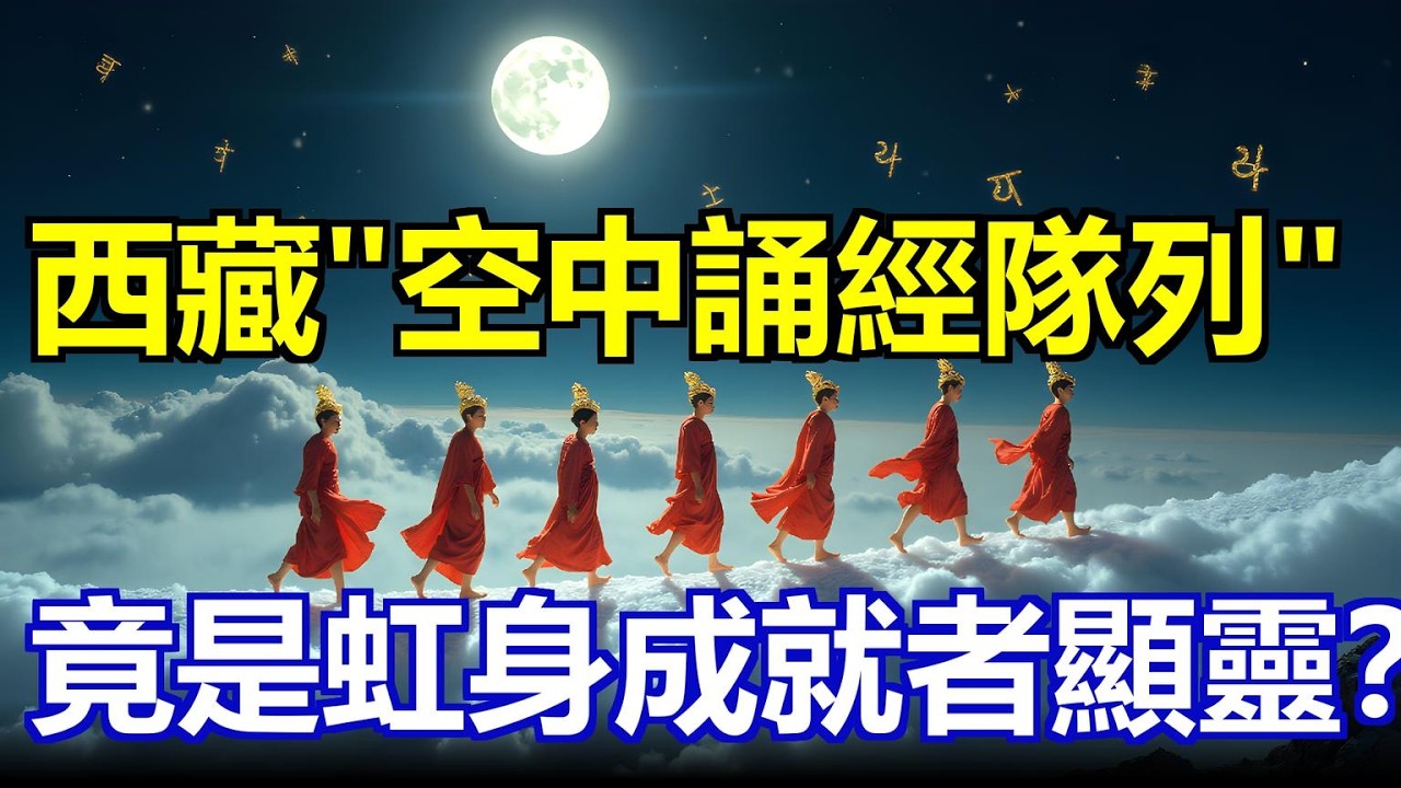 西藏邊境無人區驚現“空中誦經隊列”，竟然是虹身成就者顯靈？#西藏秘境 #邊防奇聞 #虹身成就 #誦經隊列 #未解之謎 #藏傳佛教