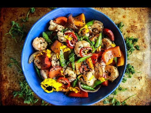 Gingery Sesame Shrimp Stir Fry