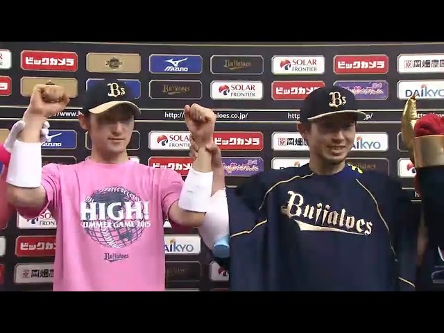 バファローズ・金子千尋投手・伊藤選手ヒーローインタビュー 2015/6/13 Bs-T