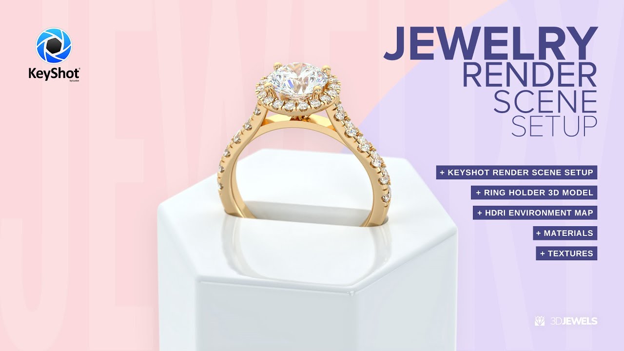 Jewelry Ring Holder With KeyShot Rendering Scene Setup 3D Model