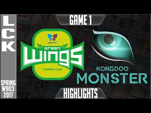 Jin Air Greenwings vs Kongdoo Monster Highlights Game 1 - LCK W9D2 Spring 2017 JAG vs KDM G1