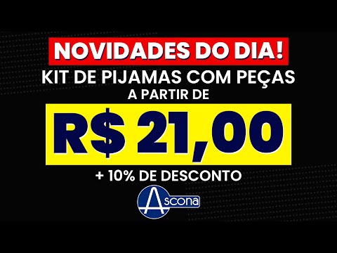 KIT DE PIJAMAS POR R$21,00 + 10% DE DESCONTO! BLACK FRIDAY DE MODA INFANTIL E ADULTO É NA ASCONA!