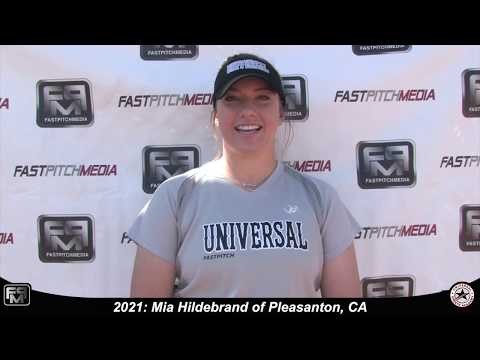 Committed to UC Davis 2021 Mia Hildebrand Pitcher, 1st Base Softball Skills Video - Universal FP