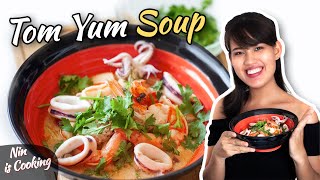 Tom Yum Soup with seafood - Tom Yum Talay (ต้มยำทะเล) - Thai Recipes
