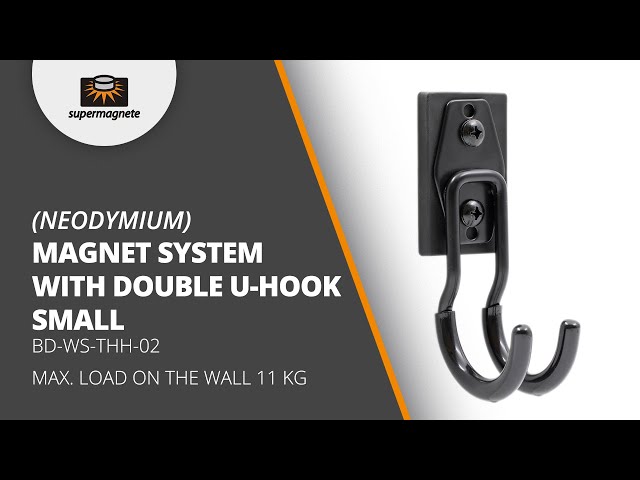 Video Teaser für Small Magnetic U-Shaped Double Hook – Compact & Flexible Storage Without Drilling!