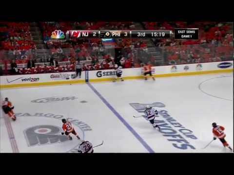 Claude Giroux PPG goal. NJ Devils vs Philadelphia Flyers Game 1 4/29/12 NHL Hockey