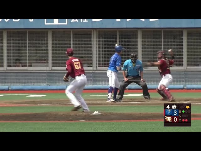 【ファーム】イーグルス・安田悠馬 安定した送球で盗塁阻止!!  2024年6月15日 東北楽天ゴールデンイーグルス 対 横浜DeNAベイスターズ