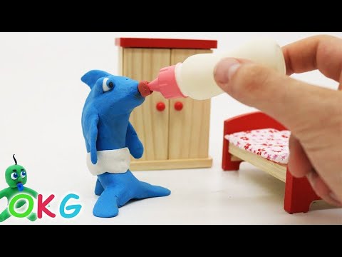 BABY SHARK-Time-to-Sleep Play Doh Stop-Motion-Cartoons For Kids