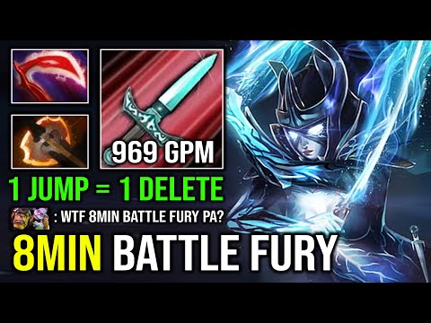FASTEST 8MIN BATTLE FURY 1 Jump = 1 Delete Unlimited Crit Super Fast Jungle Phantom Assassin Dota 2