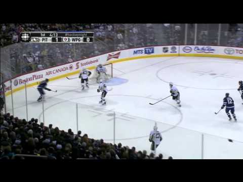 Eric Tangradi hits Simon Despres. Feb 15th 2013