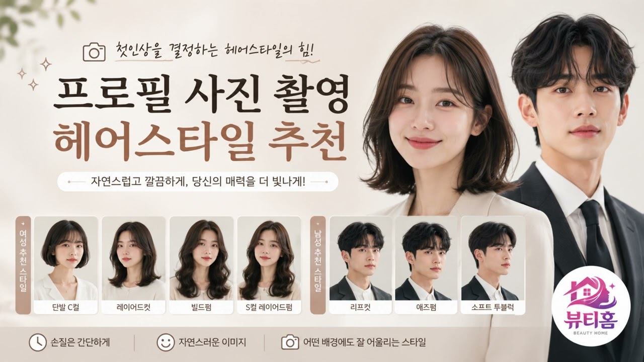 프로필 사진 촬영 헤어스타일 추천 첫인상을 결정하는 스타일링 가이드
