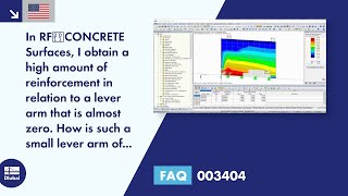 FAQ 003404 | In RF‑CONCRETE Surfaces, I obtain a high amount of reinforcement in relation to a lever arm that is almost zero. How is such a small lever arm of internal forces created?