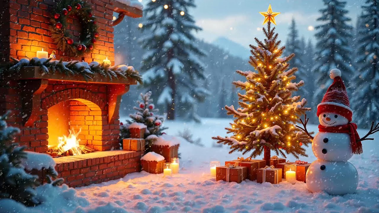 Relaxing Christmas Music Fireplace 🎅 Best Christmas Instrumental Music 2025 🎄Christmas Ambience