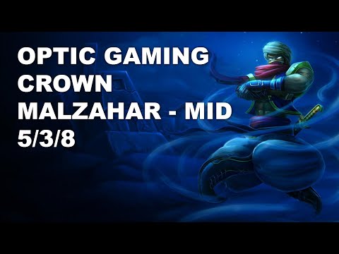 OpTic Gaming Crown Mid Malzahar vs Zoe - KR Master Patch 10.9