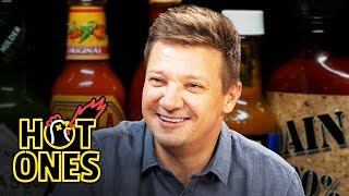 Jeremy Renner Goes Blind in One Eye While Eating Spicy Wings | Hot Ones video