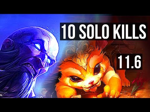 RYZE vs GNAR (TOP) | 10 solo kills, 300+ games, Dominating | EUW Diamond | v11.6