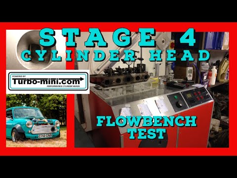 Flowbench testing Classic Mini Cooper Cylinder head, stage 3/4, improving airflow.