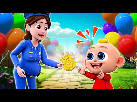 Police Officer Rescues Baby | Police Cartoon + More Nursery Rhymes & Kids Songs | Pupu & Popo