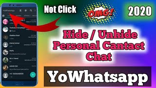 How To Hide/Unhide Personal Contact Chat In YoWhatsapp || IN HINDI || MKV TECHNICAL