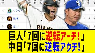 【4月5日】最新セリーグ順位表 ～巨人「7回に逆転アーチ！」中日「7回に逆転アウチ！」～