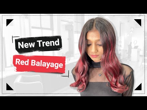 New Trend Red Balayage | Red Balayage on Black Hair |...