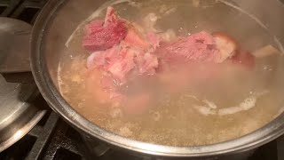 How to Boil a Ham Bone for Broth and Chunks of Ham