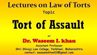 Tort of Assault | Trespass to person.