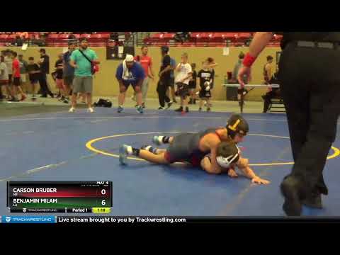 77 Lbs Round 1 - Carson Bruber, NE Vs Benjamin Milam, LA 1815