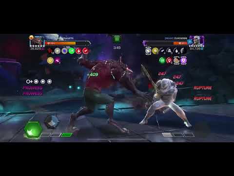MCoC werewolf by night vs Gorr on node 40 (magic thief, high energy diet)