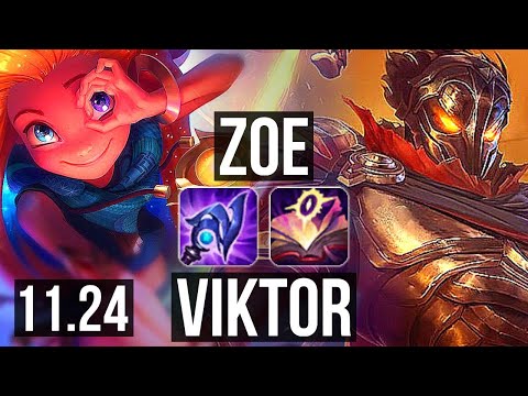 ZOE vs VIKTOR (MID) | 73% winrate, 4/0/3 | KR Grandmaster | 11.24