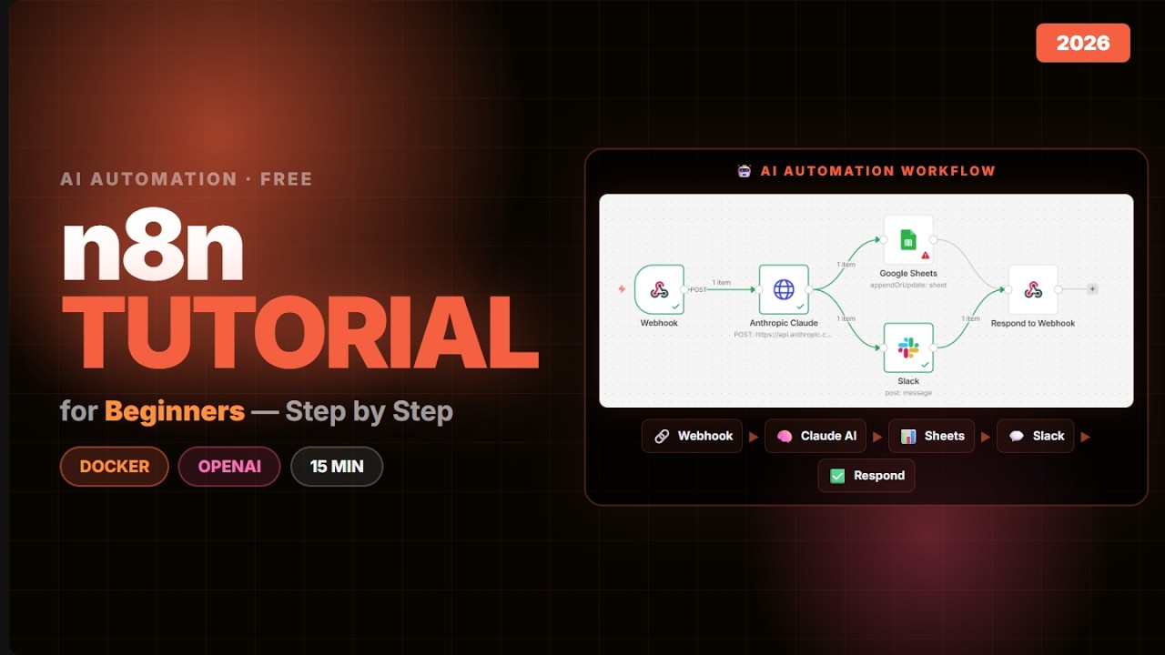 n8n Automation Tutorial 2026: Complete Beginner's Guide video thumbnail