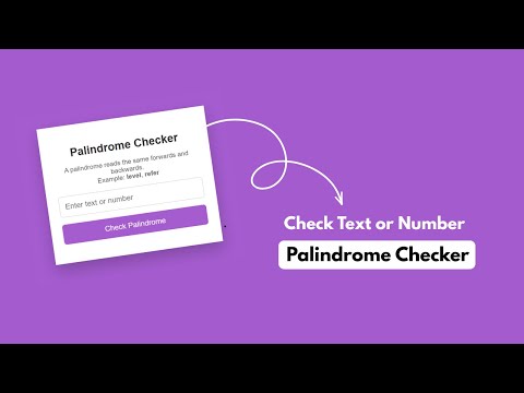 Palindrome Checker Project Using Html Css Javascript Beginner Javascript Project