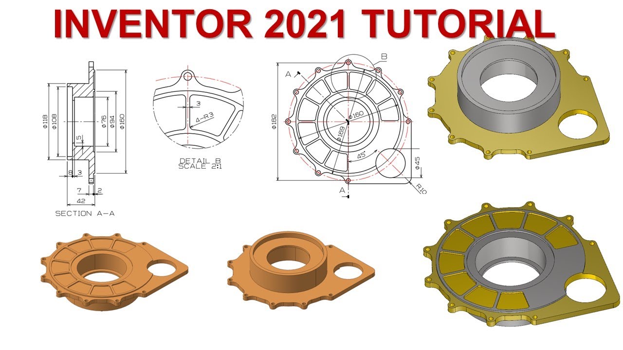 Inventor 2021 Tutorial #203 | 3D Modeling Basic Beginners
