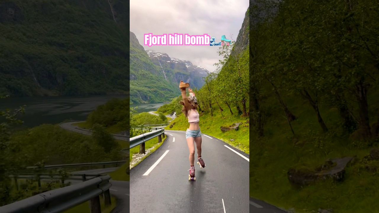 Norwegian hill bombs😋 #rollerskating #skate #norway #quadskating