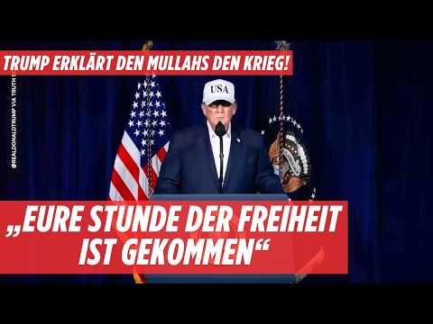 Donald Trumps Rede zu Angriffen auf Iran: „Bomben werden überall fallen!“ (deutsche Untertitel)