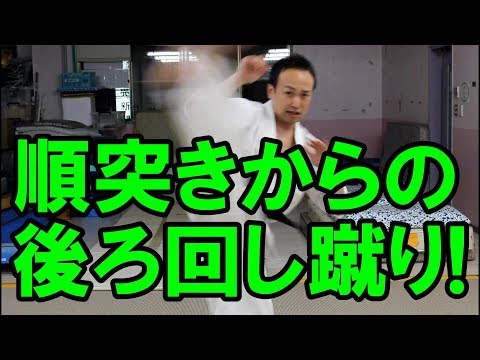 順突きから後ろ回し蹴りのやり方・練習・コツ～その他コンビネーション