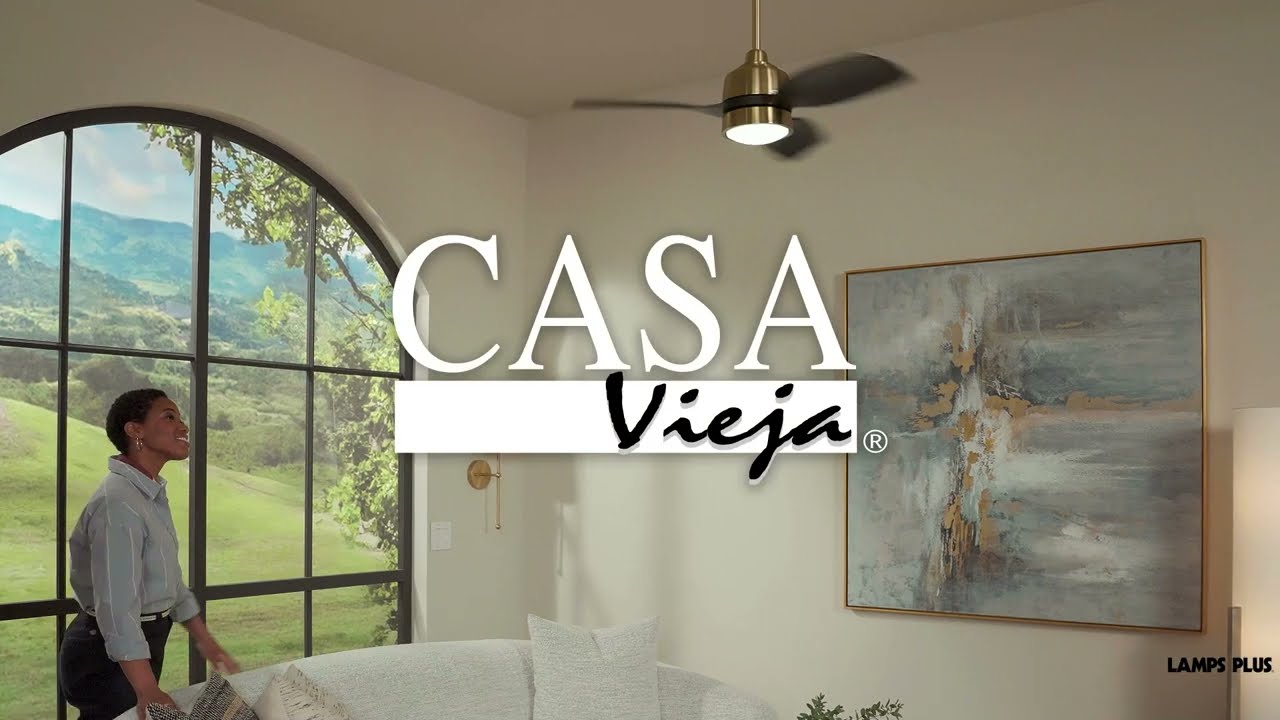 Video 1 Watch A Video About the 36 Casa Vieja Verdin Brass and Black LED Damp Ceiling Fan with Remote