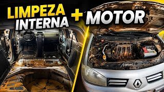 O MEGANE mais sujo que já peguei! Lavagem de motor + higienização completa ASMR…………