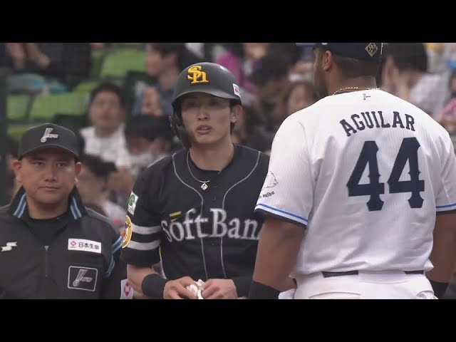 【6回表】快足活かし内野安打!! 打率リーグトップのホークス・周東佑京の一打でリードを広げる!!  2024年4月14日 埼玉西武ライオンズ 対 福岡ソフトバンクホークス