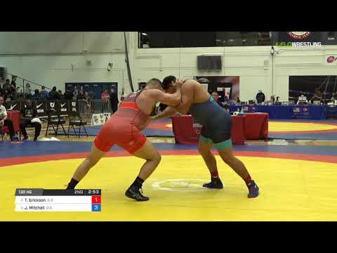Greco-Roman 130 RR Rnd 5 - Toby Erickson (U.S.) vs. Jacob Mitchell (U.S.)