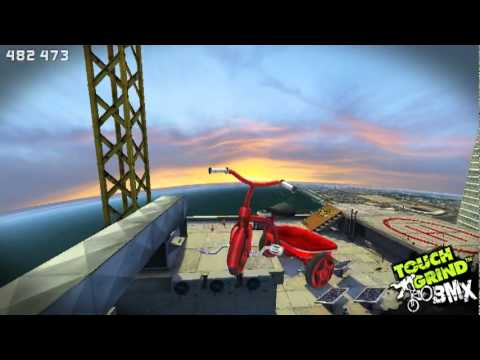 TouchGrind BMX - Using a Three Wheeler on the Skyline level