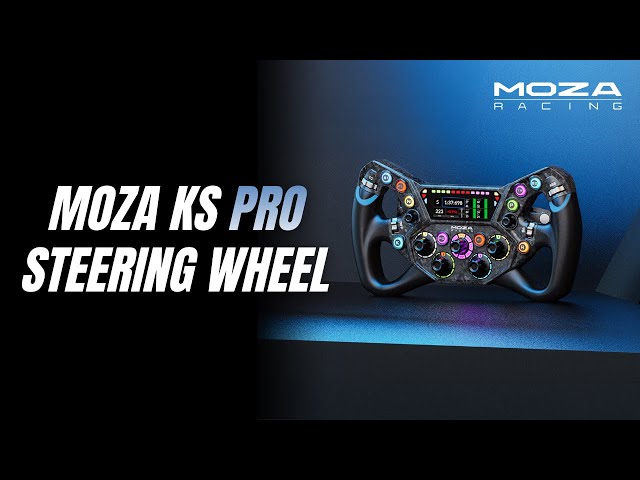 Volante Simulação Moza KS PRO 300mm Carbono Ecrã 2.99'' RGB Compatível PC video
